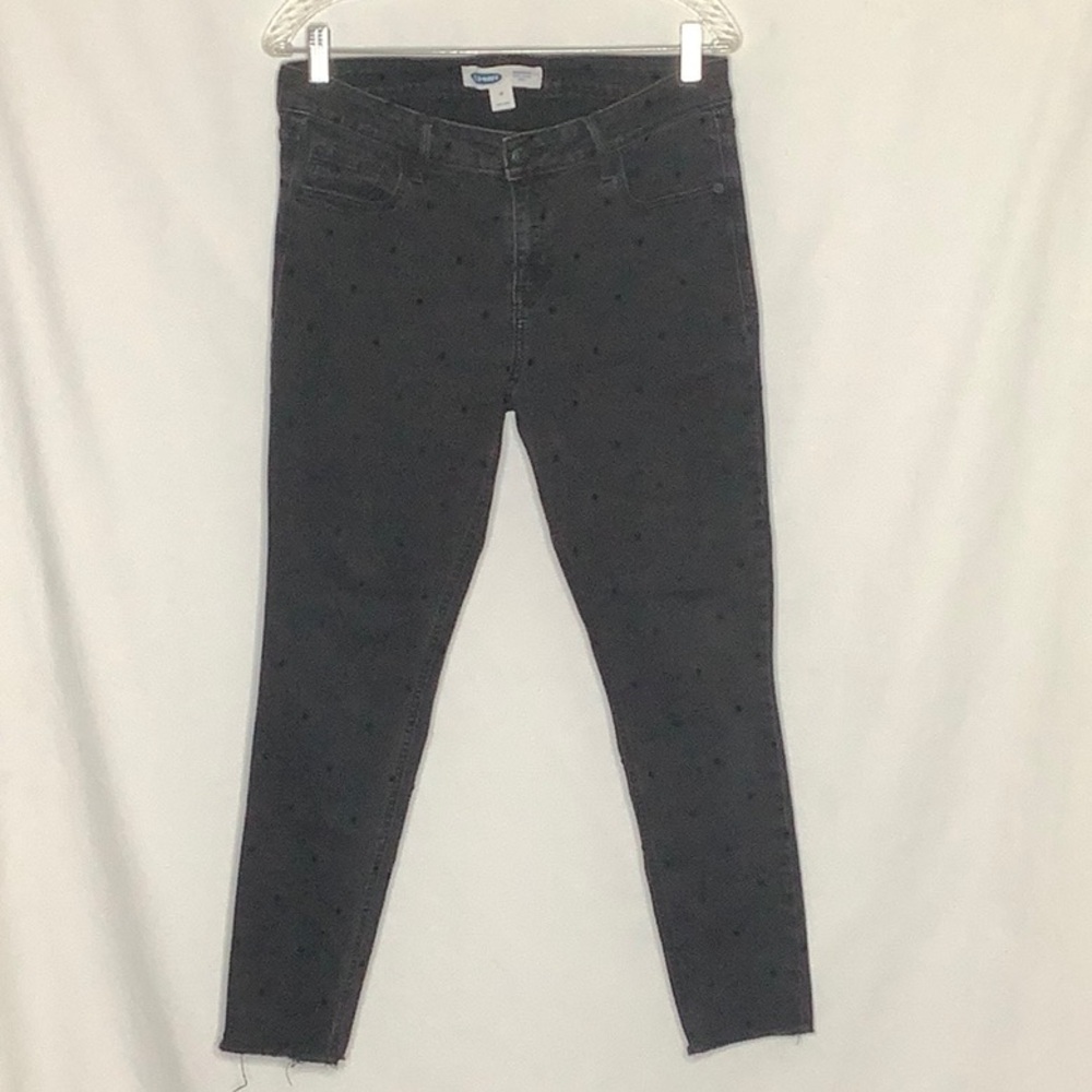 Old Navy Rockstar Swiss Polka Dot Super Skinny Ankle Jeans Size 12